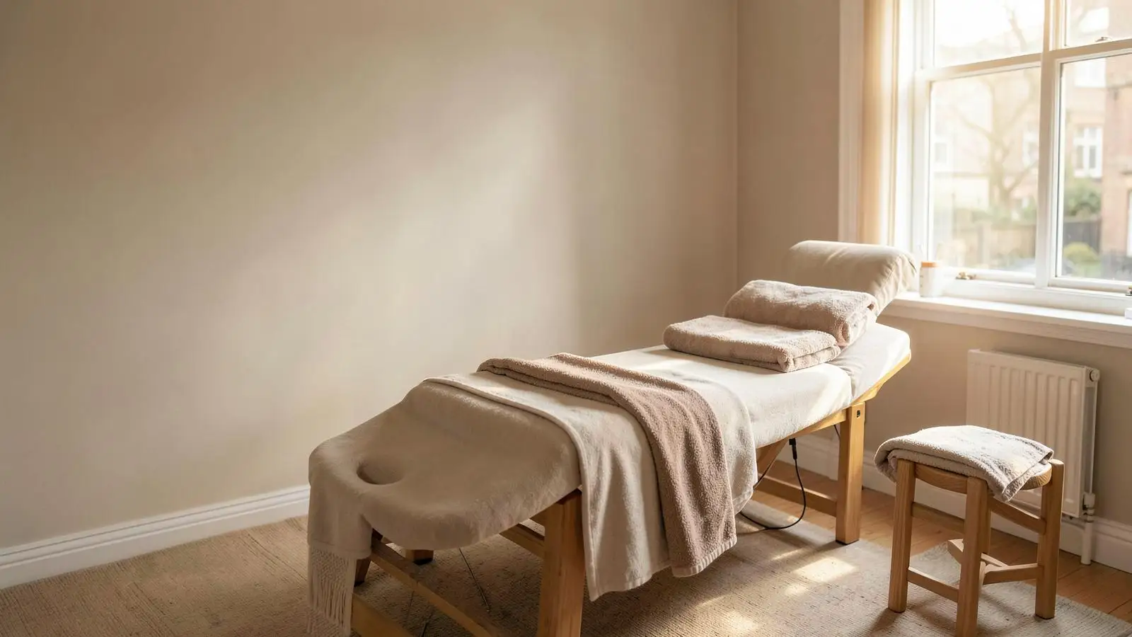 Five element acupuncture treatment room at London Natural Health Centre, Holborn