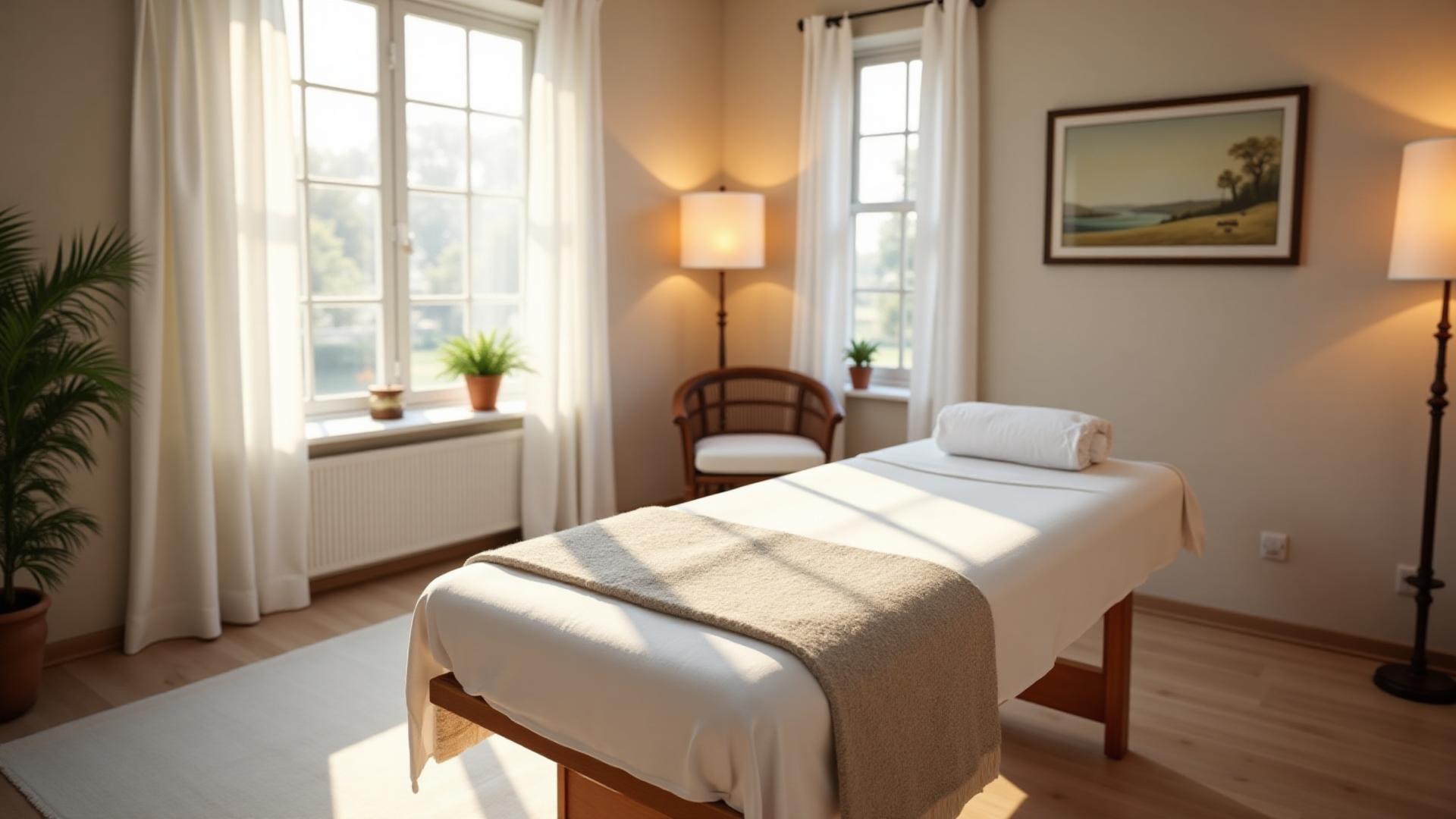 Professional massage therapy treatment room in Holborn